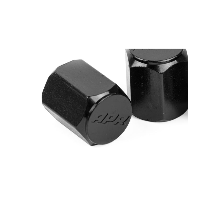 APR Aluminum Valve Stem Caps Set of 4 - Audi 1992-2027 - Black, view 3