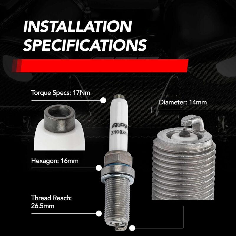 APR Iridium Pro Spark Plug - Audi / VW / Porsche / Bentley EA888.3/EA888.4/EA855.2/EA824 2012-2027 - Heat Range 9, 14mm x 26.5mm - Single, view 4