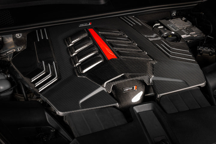 APR Twill Carbon Fiber Engine Cover - Audi Q8 / Porsche Cayenne / Lamborghini Urus 2019-2027, view 5