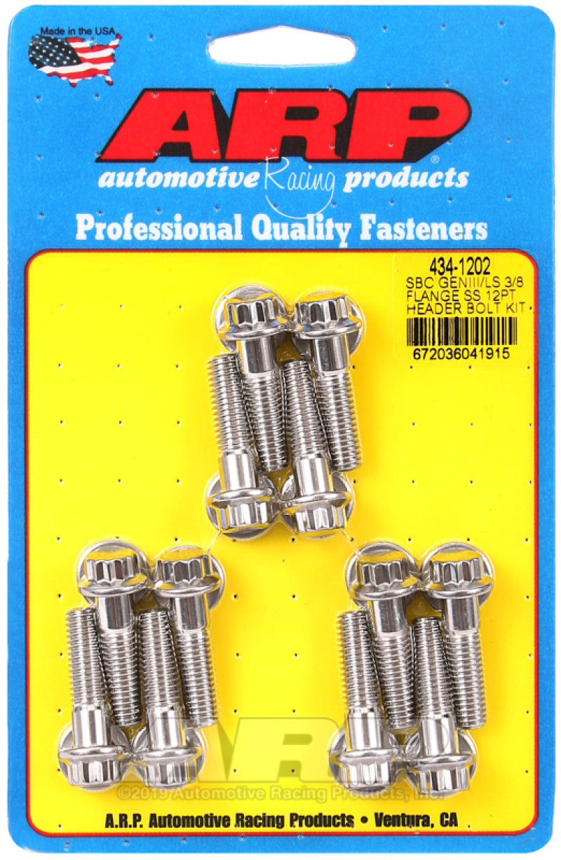 ARP 12pt SS Header Bolt Kit - Chevy SBC/GenIII LS 3/8in