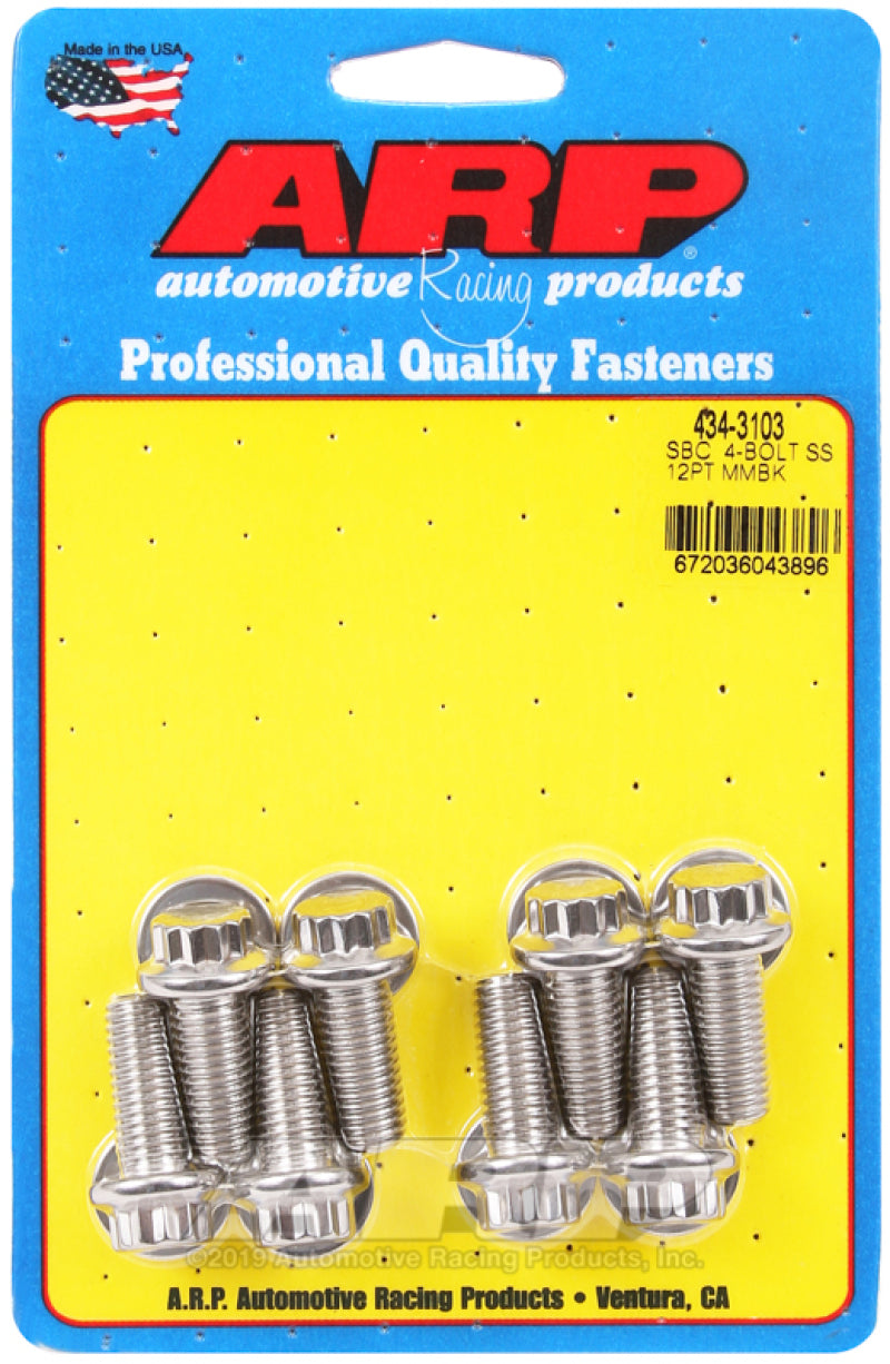 ARP 12pt SS Motor Mount Bolt Kit - SB Chevy 4