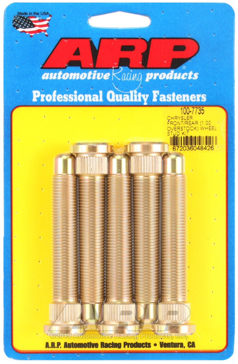 ARP Chrysler Front / Rear Wheel Stud Kit - M14, 1.000" Over Stock (5 Studs)