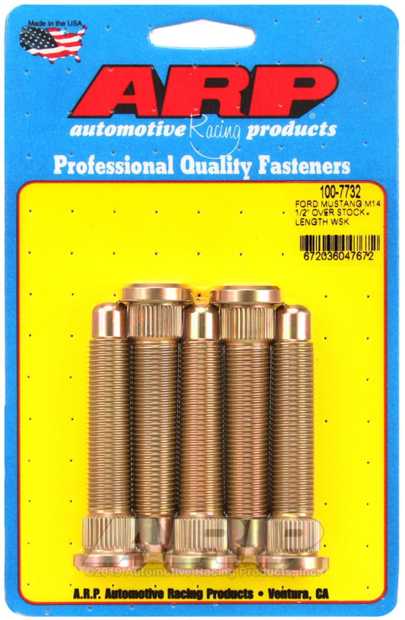 ARP Ford Mustang GT Wheel Stud Kit - M14, 0.500" Over Stock (2015+, 5 Studs)