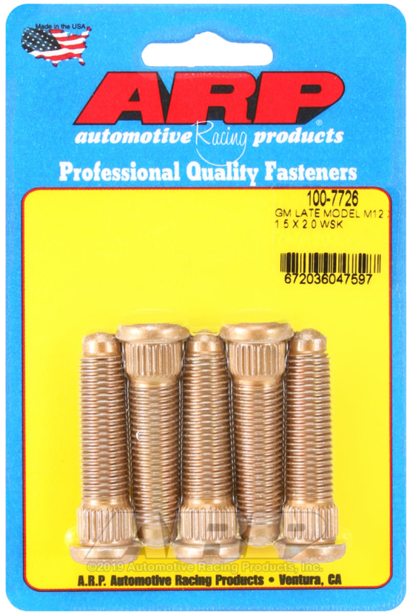 ARP Late-Model GM Wheel Stud Kit - M12 x 1.5, 2.000" UHL (5 Studs)