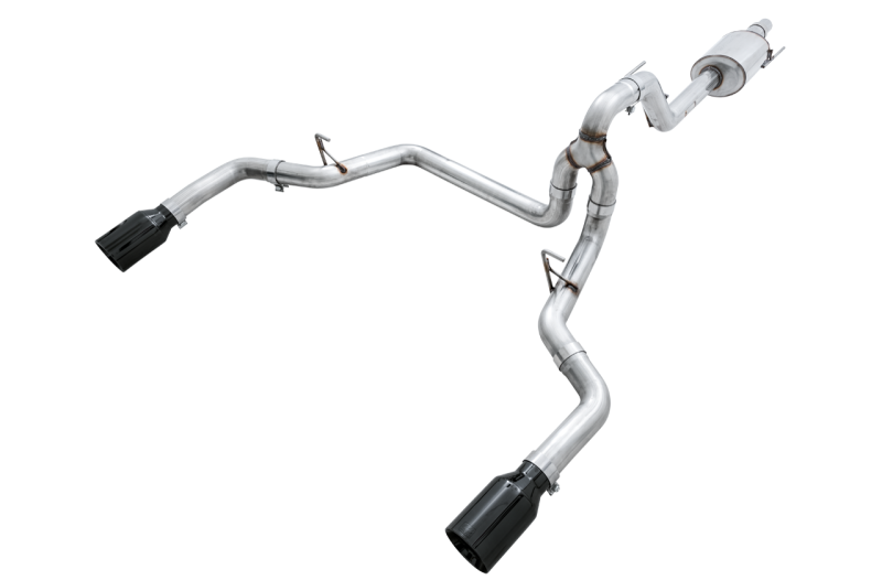 AWE 0FG Dual Exit Cat-Back Exhaust - Ford F-150 2015-2020 - Diamond Black Tips