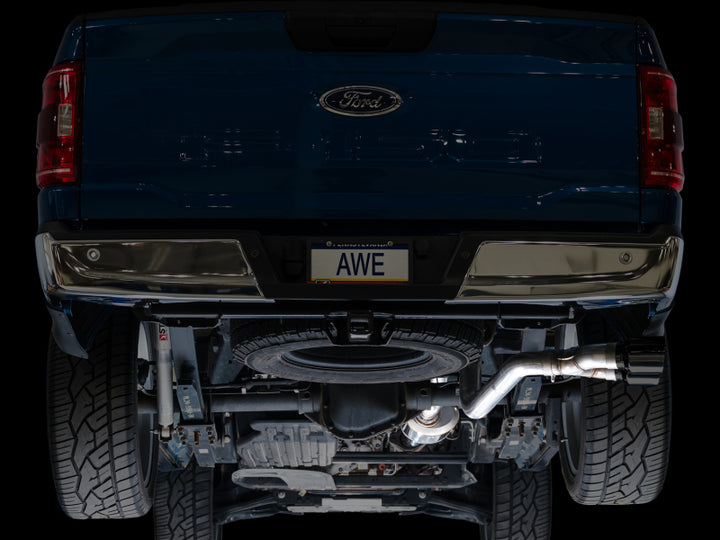 AWE Ford F150 2021-2025 (14th Gen Reg Cab) Cat-Back Exhaust - 4.5in Dual Side Exit Diamond Black Tips, view 10