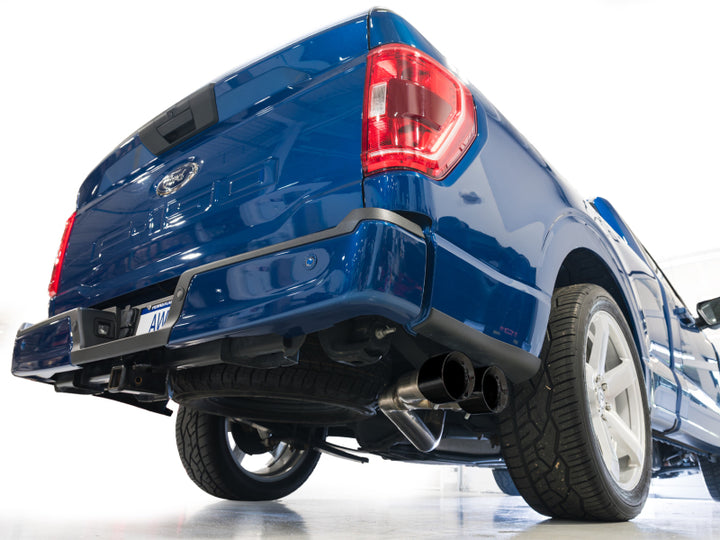 AWE Ford F150 2021-2025 (14th Gen Reg Cab) Cat-Back Exhaust - 4.5in Dual Side Exit Diamond Black Tips, view 4
