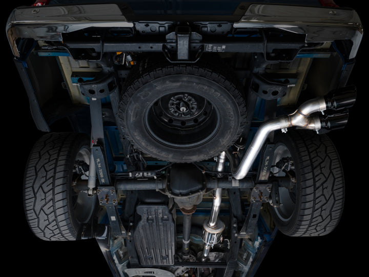 AWE Ford F150 2021-2025 (14th Gen Reg Cab) Cat-Back Exhaust - 4.5in Dual Side Exit Diamond Black Tips, view 6