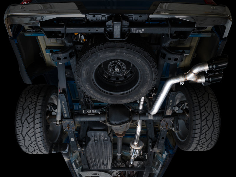 AWE Ford F150 2021-2025 (14th Gen Reg Cab) Cat-Back Exhaust - 4.5in Dual Side Exit Diamond Black Tips, view 6