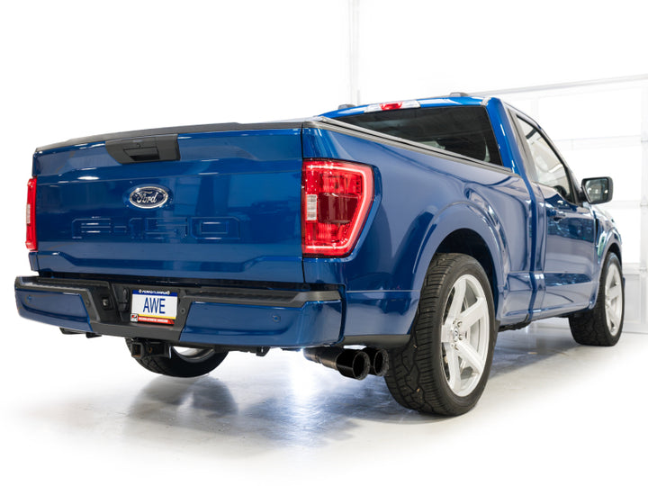 AWE Ford F150 2021-2025 (14th Gen Reg Cab) Cat-Back Exhaust - 4.5in Dual Side Exit Diamond Black Tips, view 7