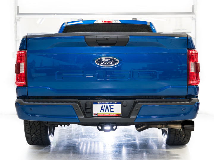 AWE Ford F150 2021-2025 (14th Gen Reg Cab) Cat-Back Exhaust - 4.5in Dual Side Exit Diamond Black Tips, view 8