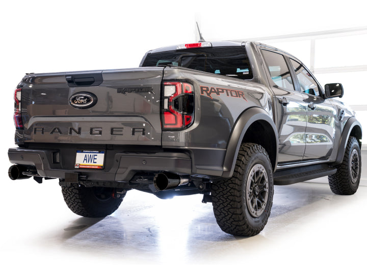 AWE SwitchPath Cat-Back Exhaust - Ford Ranger Raptor 3.0L 2024-2026 - Diamond Black Tips, view 12