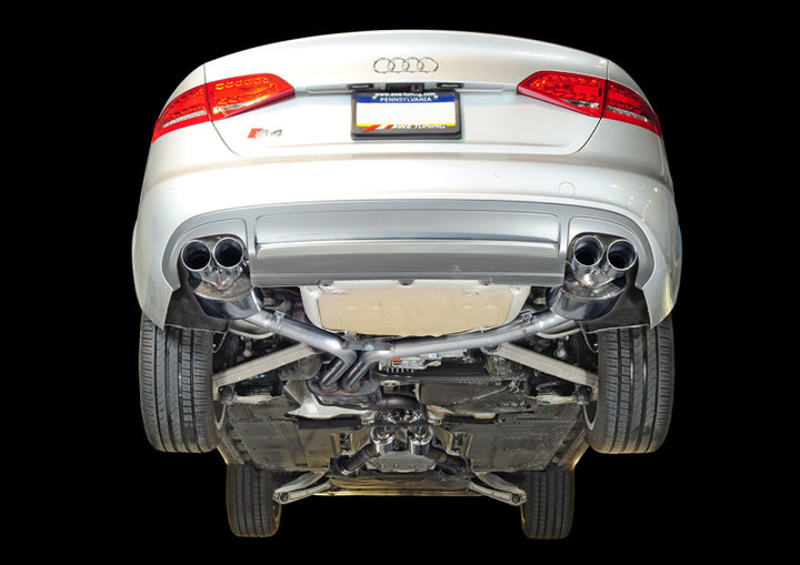 AWE Touring Edition Cat-Back Exhaust - Audi S4 (B8.5) 2013-2016 - Chrome Silver 102mm Tips, view 2