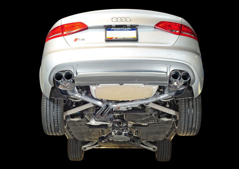 AWE Touring Edition Cat-Back Exhaust - Audi S4 (B8.5) 2013-2016 - Chrome Silver 102mm Tips, view 2