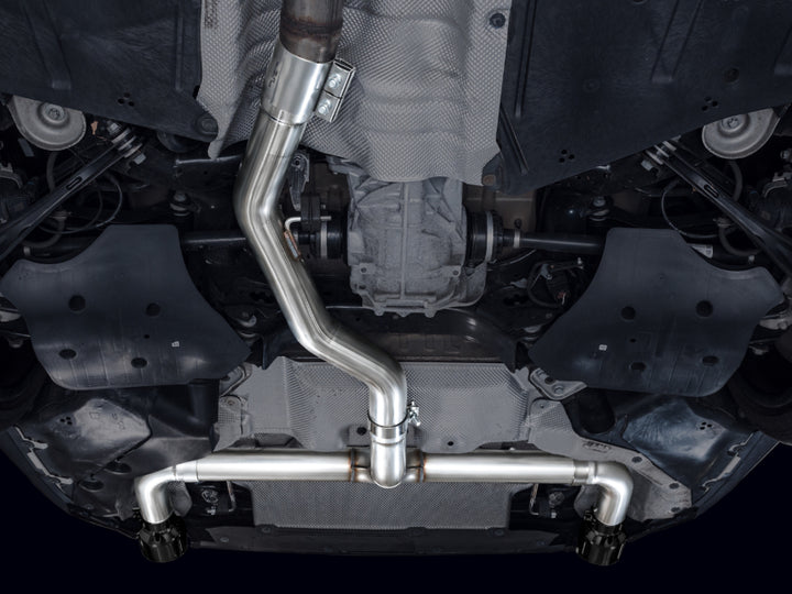 AWE Track Edition Axle-Back Exhaust - BMW 330i, 330i xDrive 2019-2024 - Diamond Black Tips, view 2
