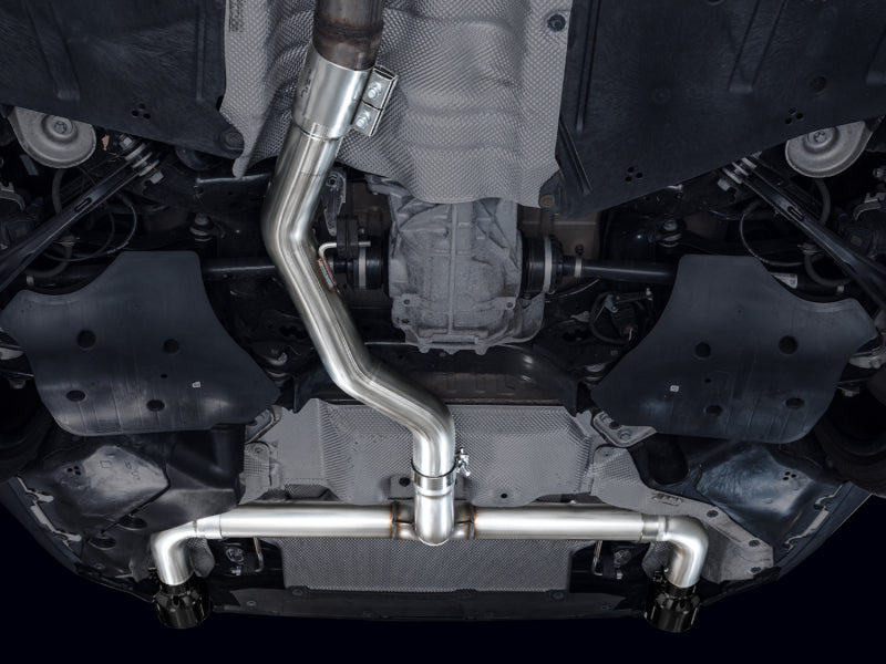 AWE Track Edition Axle-Back Exhaust - BMW 330i, 330i xDrive 2019-2024 - Diamond Black Tips, view 2