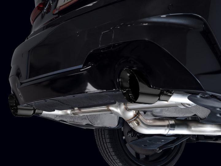 AWE Track Edition Axle-Back Exhaust - BMW 330i, 330i xDrive 2019-2024 - Diamond Black Tips, view 7