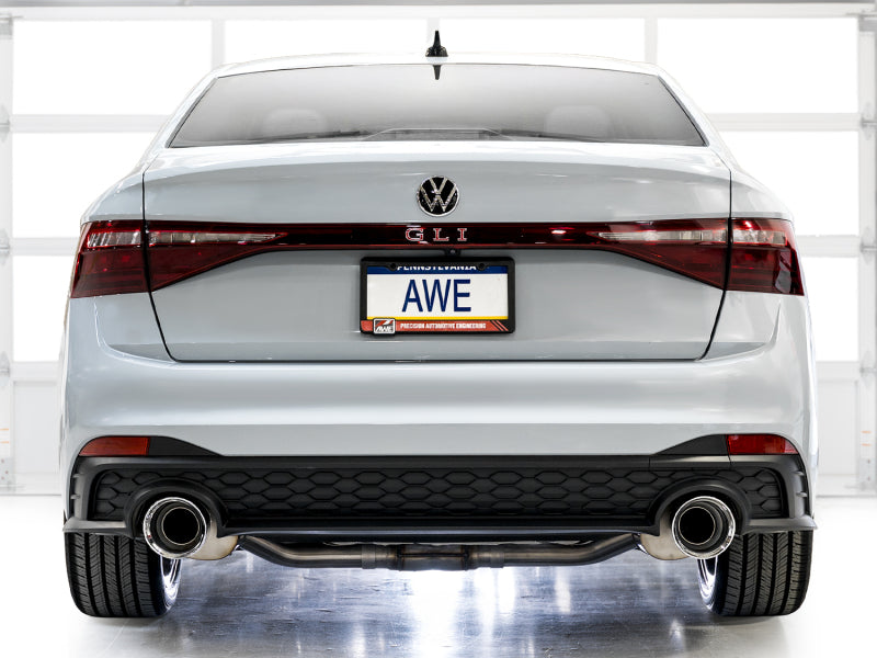 AWE Track Edition Catback Exhaust - Volkswagen Jetta GLI 2022-2025, Chrome Silver Tips, view 10