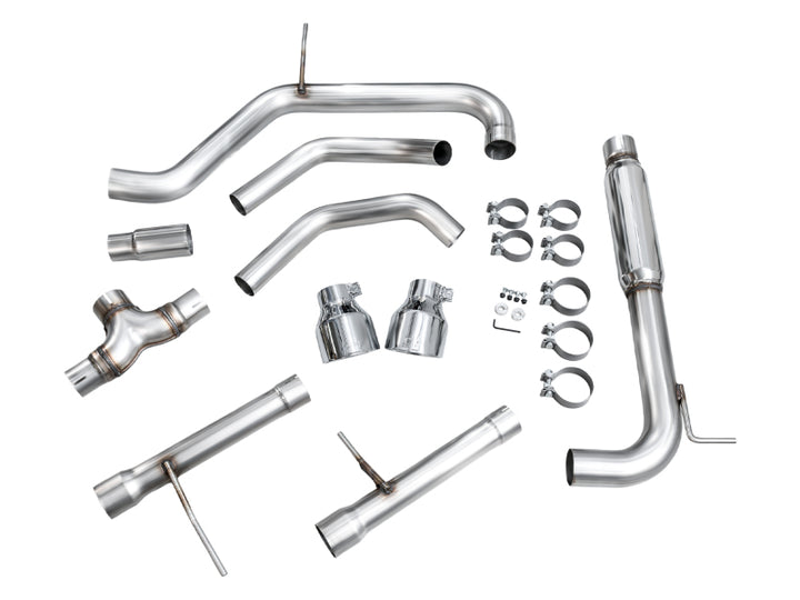AWE Track Edition Catback Exhaust - Volkswagen Jetta GLI 2022-2025, Chrome Silver Tips, view 16