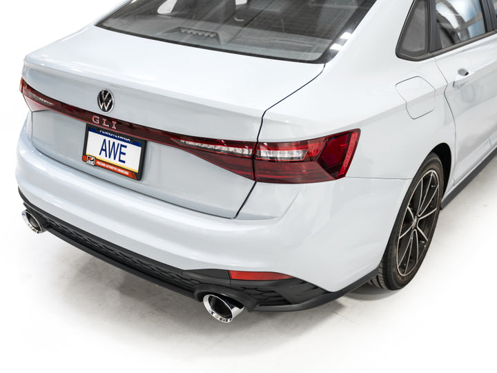 AWE Track Edition Catback Exhaust - Volkswagen Jetta GLI 2022-2025, Chrome Silver Tips, view 8