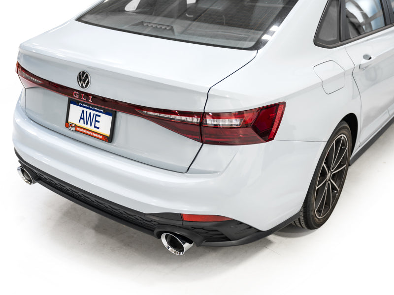 AWE Track Edition Catback Exhaust - Volkswagen Jetta GLI 2022-2025, Chrome Silver Tips, view 8