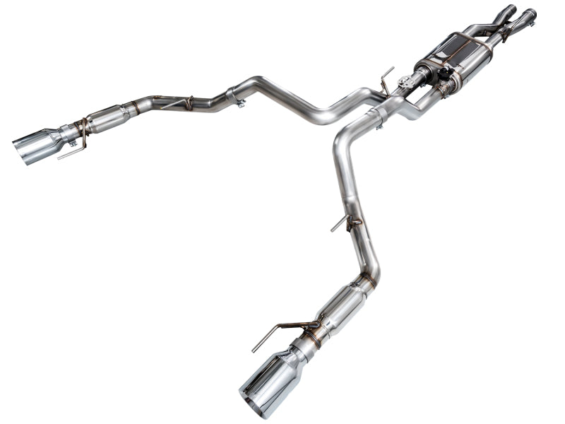 AWE Tuning SwitchPath Cat-Back Exhaust - Ford F-150 Raptor 2021-2025 - Chrome Silver Tips