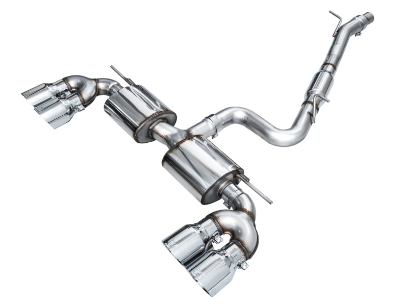 AWE Tuning Touring Edition Cat-Back Exhaust - VW Golf R 2022-2026 - Chrome Silver Tips