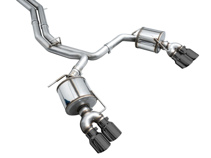 AWE Tuning Touring Edition Cat-Back Exhaust - Audi S6 / S7 Sportback C8 2020-2025 - Diamond Black Tips, view 16
