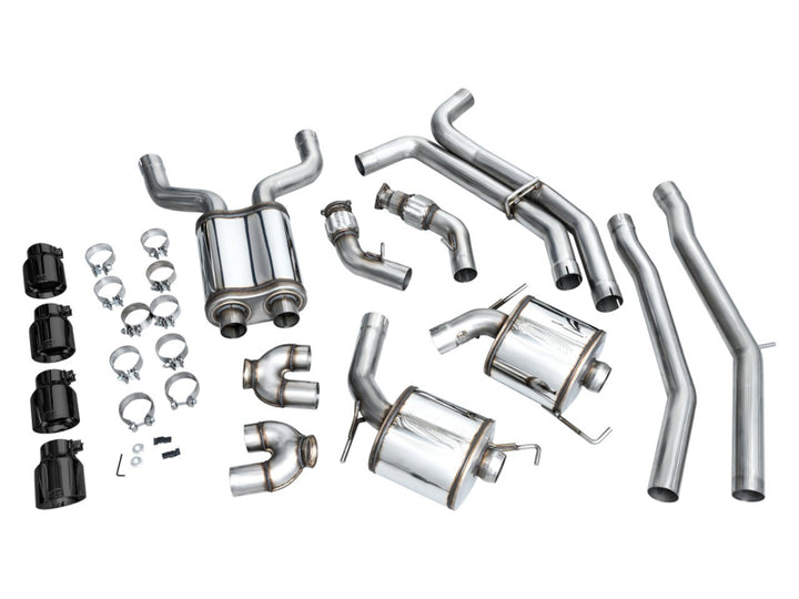 AWE Tuning Touring Edition Cat-Back Exhaust - Audi S6 / S7 Sportback C8 2020-2025 - Diamond Black Tips, view 19