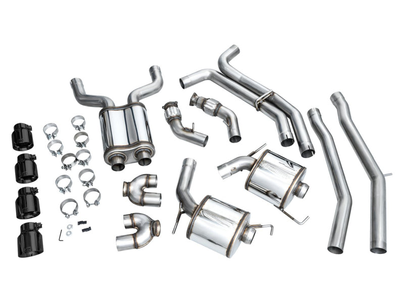 AWE Tuning Touring Edition Cat-Back Exhaust - Audi S6 / S7 Sportback C8 2020-2025 - Diamond Black Tips, view 19