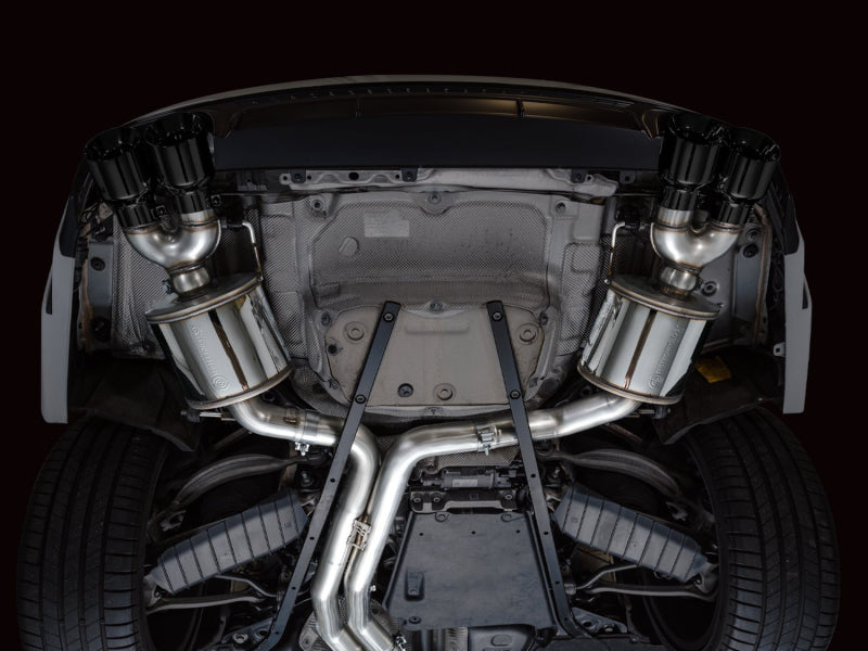AWE Tuning Touring Edition Cat-Back Exhaust - Audi S6 / S7 Sportback C8 2020-2025 - Diamond Black Tips, view 2