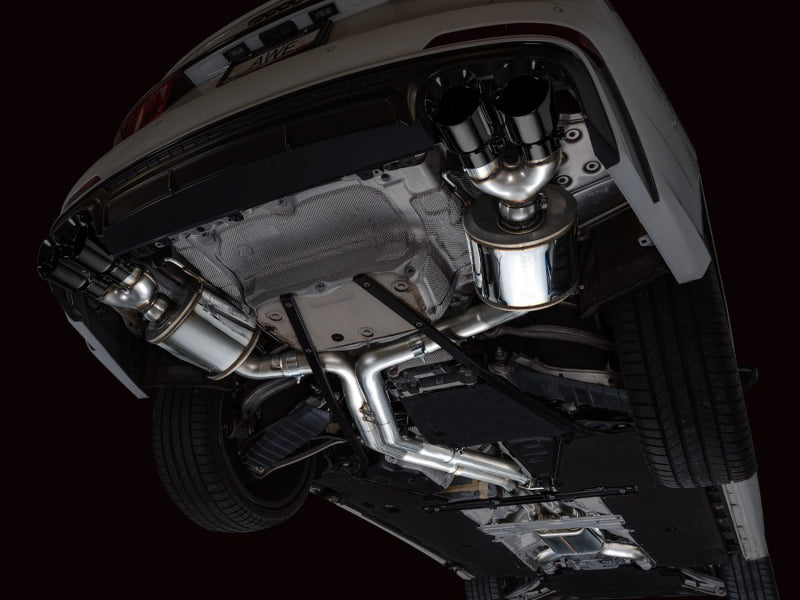 AWE Tuning Touring Edition Cat-Back Exhaust - Audi S6 / S7 Sportback C8 2020-2025 - Diamond Black Tips, view 4
