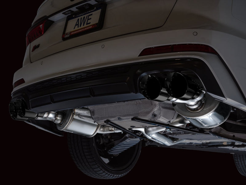 AWE Tuning Touring Edition Cat-Back Exhaust - Audi S6 / S7 Sportback C8 2020-2025 - Diamond Black Tips, view 7