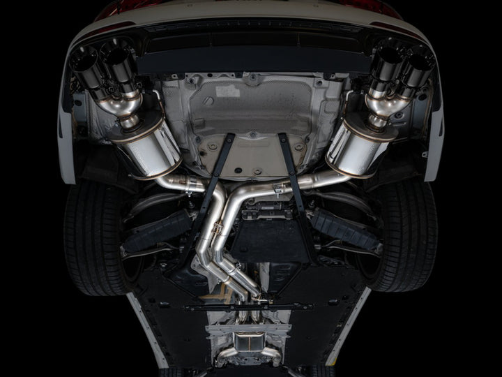 AWE Tuning Touring Edition Cat-Back Exhaust - Audi S6 / S7 Sportback C8 2020-2025 - Diamond Black Tips, view 8