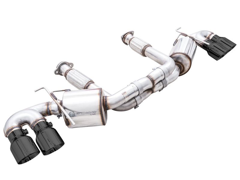 AWE Tuning Touring Edition Cat-Back Exhaust - Chevrolet Corvette C8 2020-2026 - Diamond Black Tips