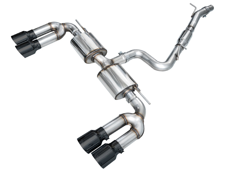 AWE Tuning Touring Edition Cat-Back Exhaust - Audi S3 2022-2026 - Diamond Black Tips