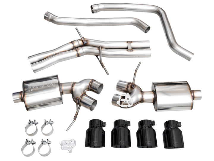 AWE Tuning Touring Edition Cat-Back Exhaust - Porsche Macan 2022-2025 - Diamond Black Tips, view 10