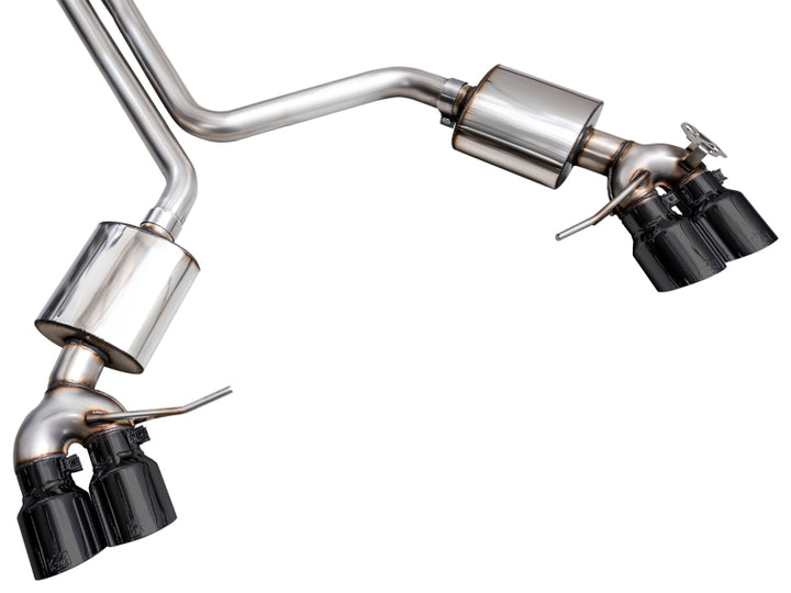 AWE Tuning Touring Edition Cat-Back Exhaust - Porsche Macan 2022-2025 - Diamond Black Tips, view 11