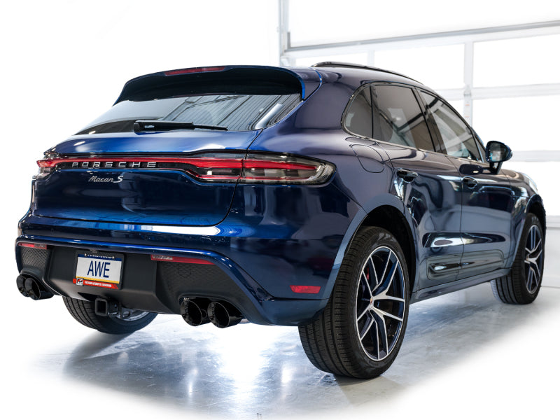 AWE Tuning Touring Edition Cat-Back Exhaust - Porsche Macan 2022-2025 - Diamond Black Tips, view 4