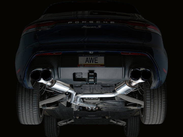 AWE Tuning Touring Edition Cat-Back Exhaust - Porsche Macan 2022-2025 - Diamond Black Tips, view 5