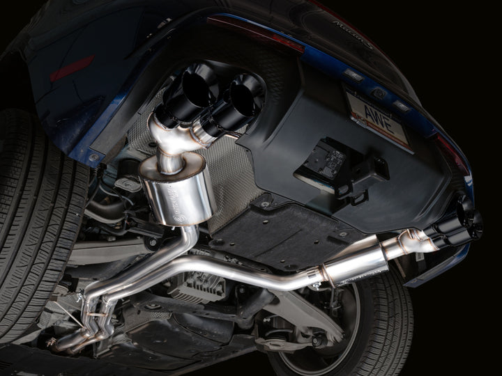 AWE Tuning Touring Edition Cat-Back Exhaust - Porsche Macan 2022-2025 - Diamond Black Tips, view 7