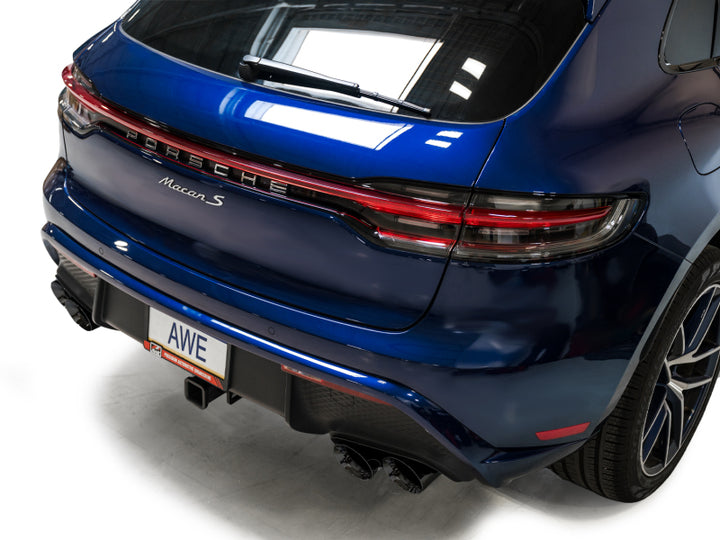 AWE Tuning Touring Edition Cat-Back Exhaust - Porsche Macan 2022-2025 - Diamond Black Tips, view 8