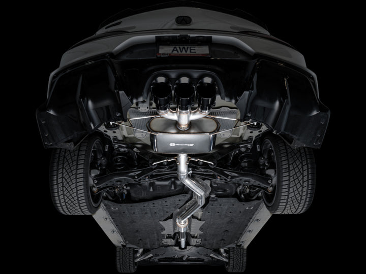 AWE Tuning Touring Edition Cat-Back Exhaust - Acura Integra Type S DE5 2024-2025 - Triple Diamond Black Tips, view 9