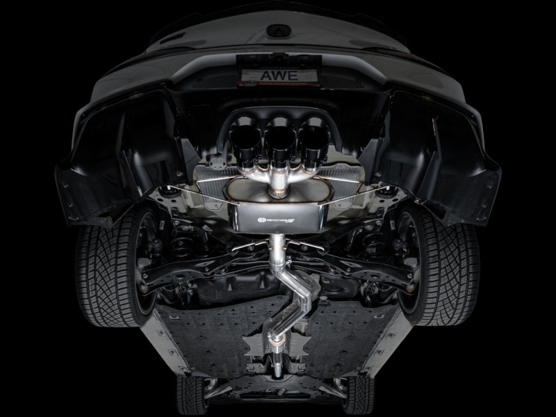 AWE Tuning Touring Edition Cat-Back Exhaust - Acura Integra Type S DE5 2024-2025 - Triple Diamond Black Tips, view 9