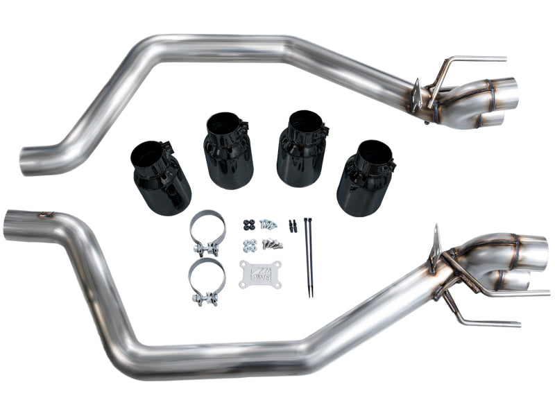 AWE Tuning Track Edition Axle-Back Exhaust - Chevrolet Corvette Z06 / ZR1 2006-2013 - Diamond Black Tips, view 11