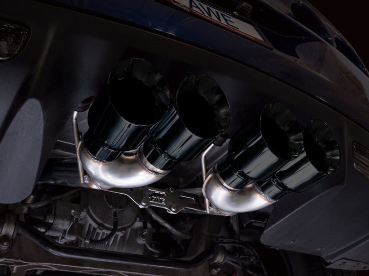 AWE Tuning Track Edition Axle-Back Exhaust - Chevrolet Corvette Z06 / ZR1 2006-2013 - Diamond Black Tips, view 6