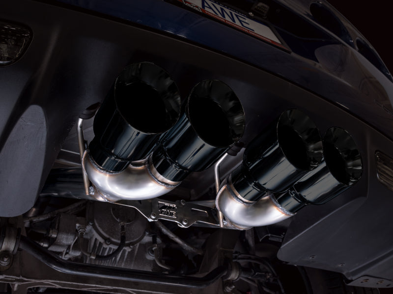 AWE Tuning Track Edition Axle-Back Exhaust - Chevrolet Corvette Z06 / ZR1 2006-2013 - Diamond Black Tips, view 6