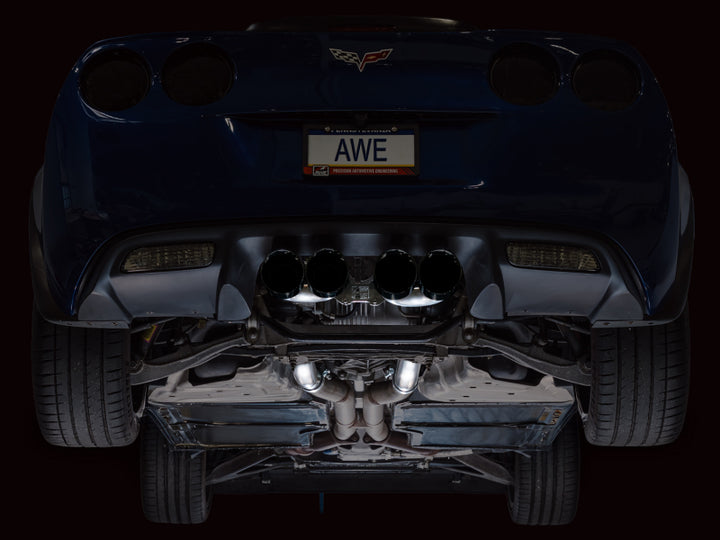 AWE Tuning Track Edition Axle-Back Exhaust - Chevrolet Corvette Z06 / ZR1 2006-2013 - Diamond Black Tips, view 8