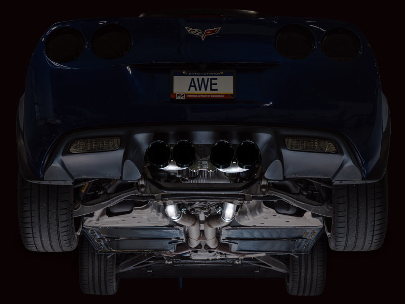 AWE Tuning Track Edition Axle-Back Exhaust - Chevrolet Corvette Z06 / ZR1 2006-2013 - Diamond Black Tips, view 8
