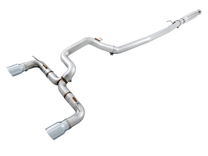 AWE Tuning Track Edition Cat-Back Exhaust - Ford Focus 2016-2018 Chrome Silver Tips